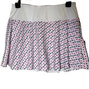Kyodan Women's Golf Pickleball Tennis White and Pink UPF 50 Quick Dry Skort sz S